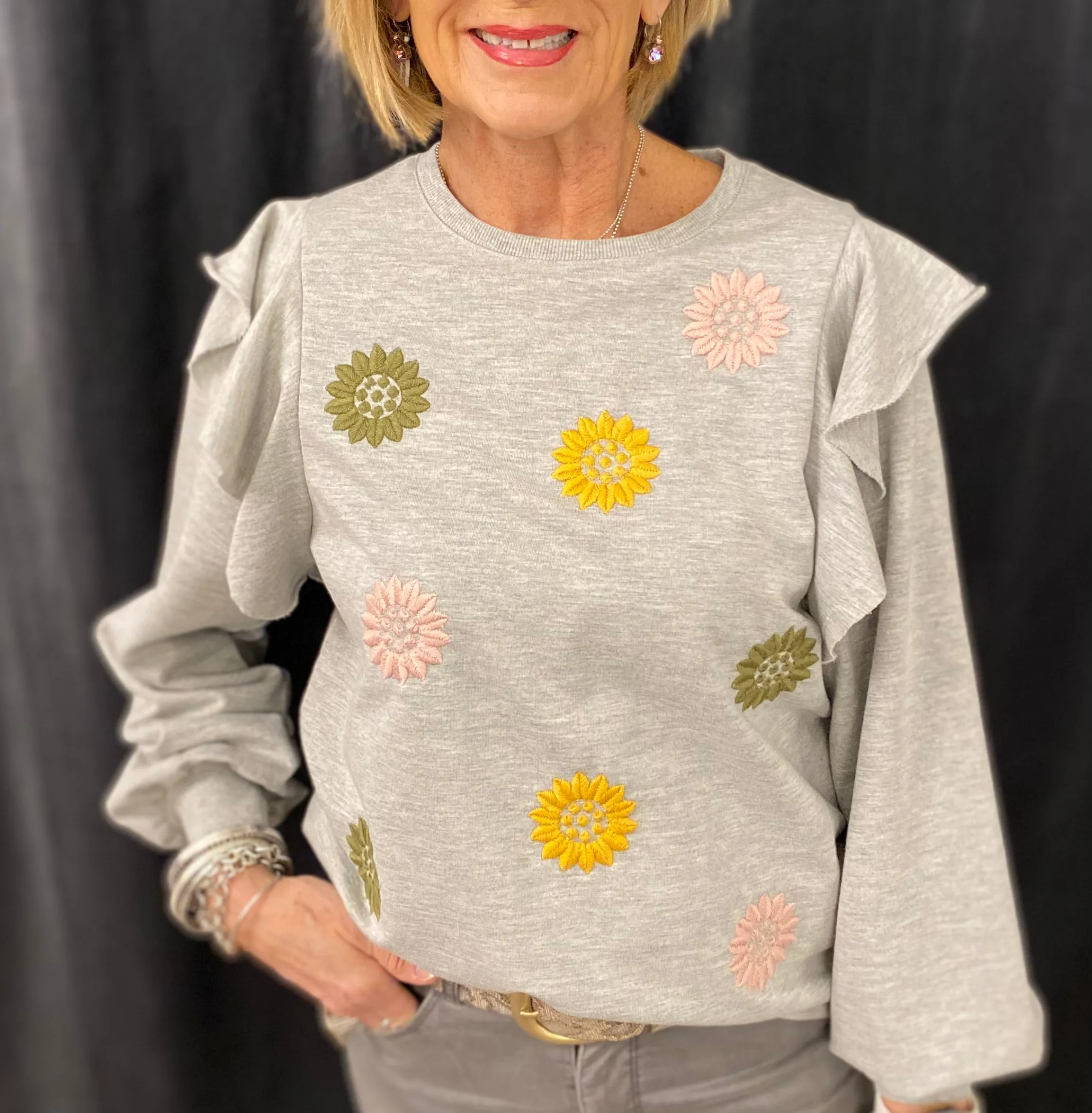 Ivy Jane Ruffled Shoulder Popover