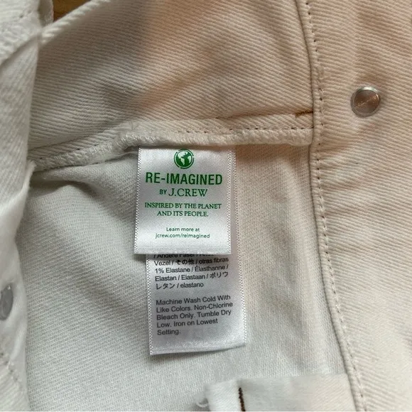 J. Crew NWT 9&quot; Straight Vintage Jeans Garment-Dyed Ecru Cream AJ489 Sz 29
