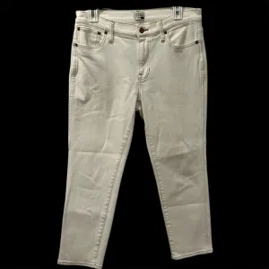 J. Crew NWT 9&quot; Straight Vintage Jeans Garment-Dyed Ecru Cream AJ489 Sz 29