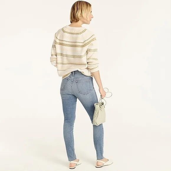 J CREW STRAIGHT LEG HIGH RISE DENIM JEANS TILDA MED WASH NWT SZ 31