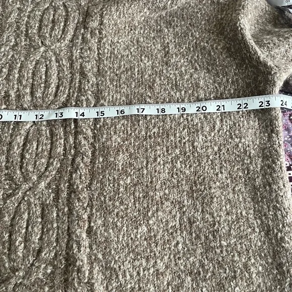 J Jill Brown Mocha Cotton Blend Mock Neck Pullover Sweater Size Large