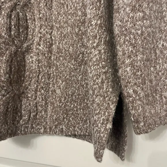 J Jill Brown Mocha Cotton Blend Mock Neck Pullover Sweater Size Large
