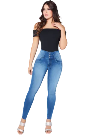 Jackie London Jeans 2202 - High Rise Skinny Push-Up Distressed Jeans