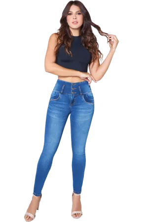 Jackie London Jeans 2204 - High Rise Skinny Push-Up Distressed Jeans