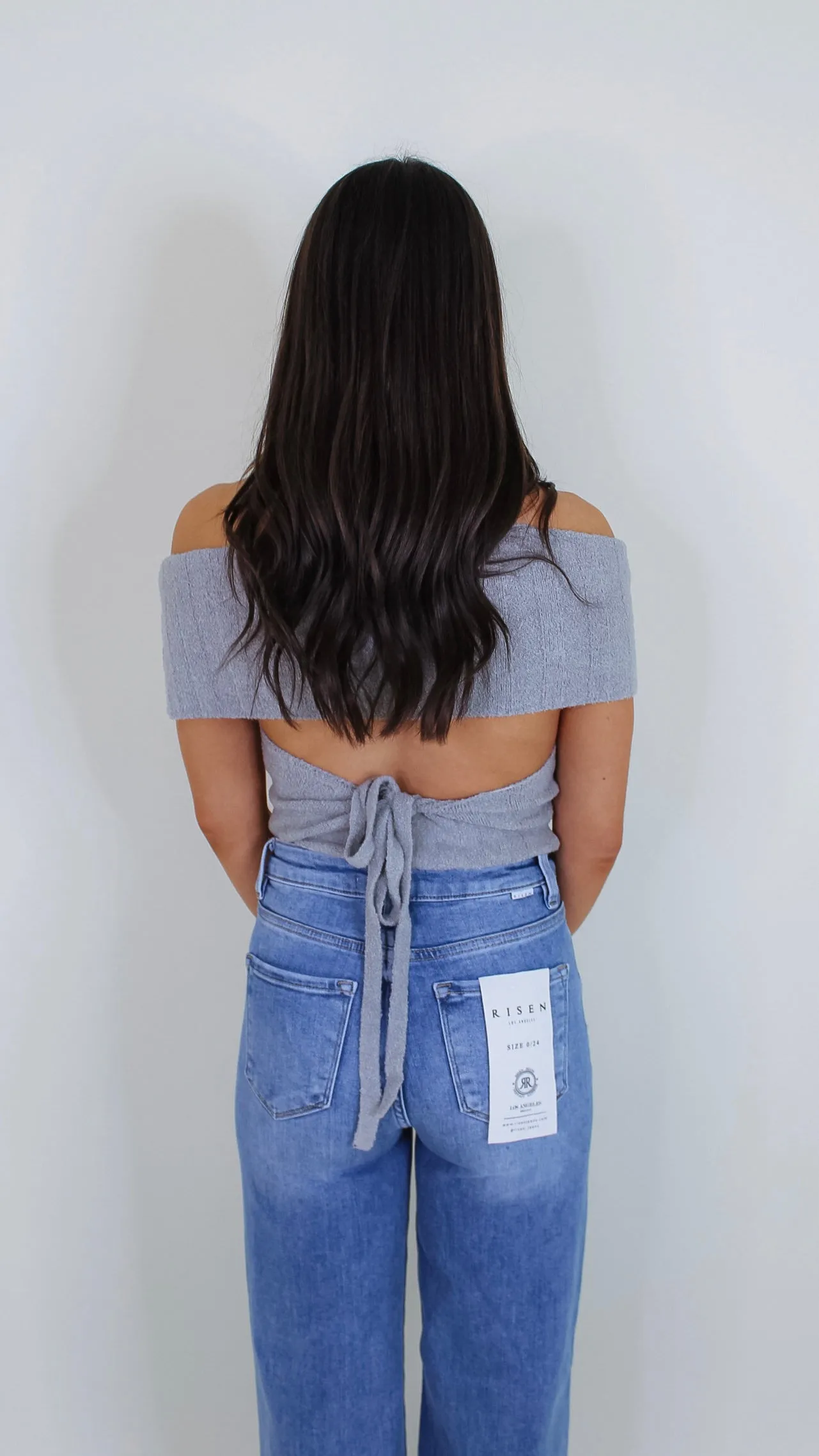 Jackie Off Shoulder Top - Grey