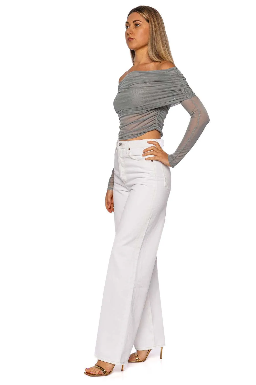 Jade Mesh Off Shoulder Top