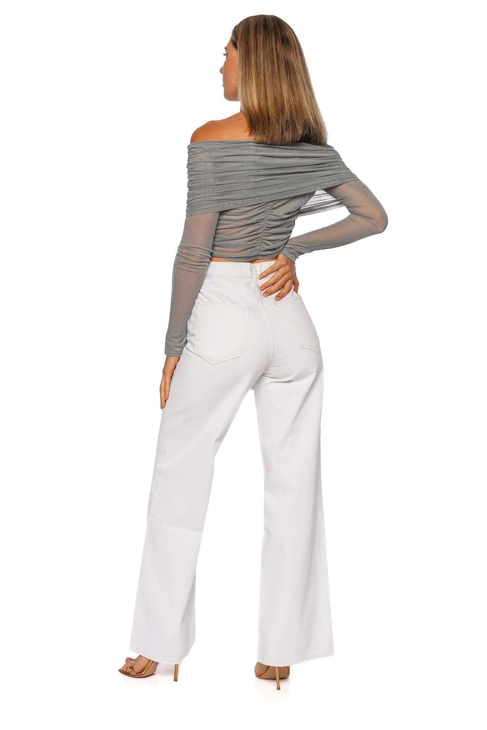 Jade Mesh Off Shoulder Top