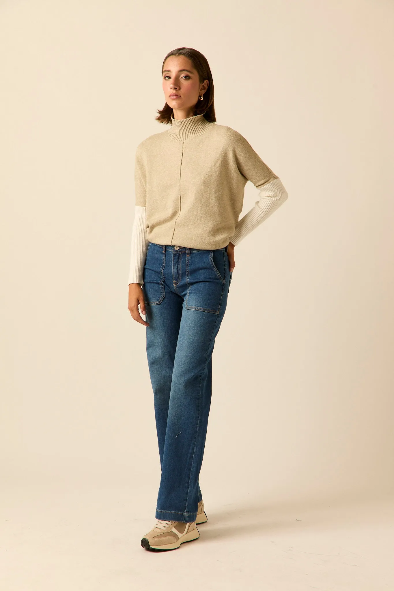 Jeans bolsillos delanteros azul