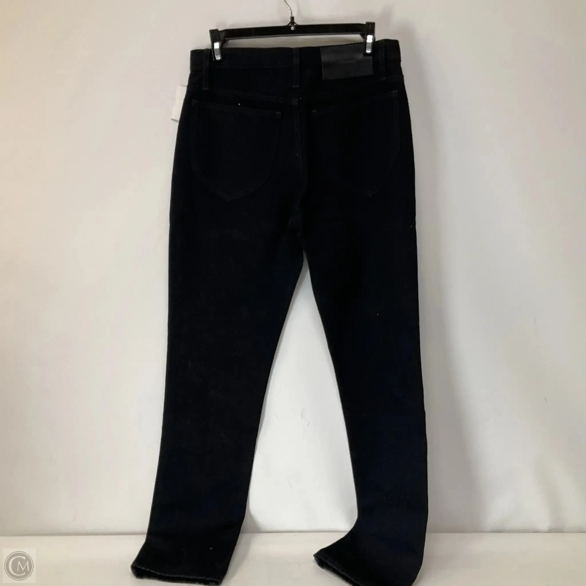 Jeans Straight By Frame In Black Denim, Size: 2