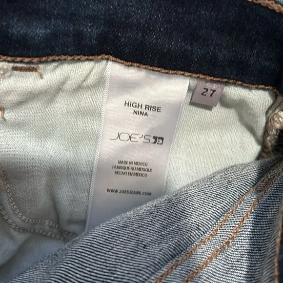 Joe’s Jeans - high rise Nina straight leg blue jeans size 27great condition