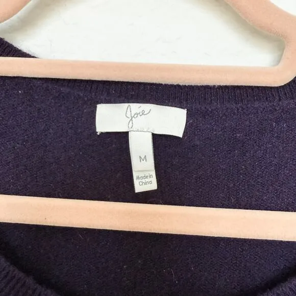 Joie Wool Cashmere Blend Asymmetrical Pullover Sweater Purple Size Medium