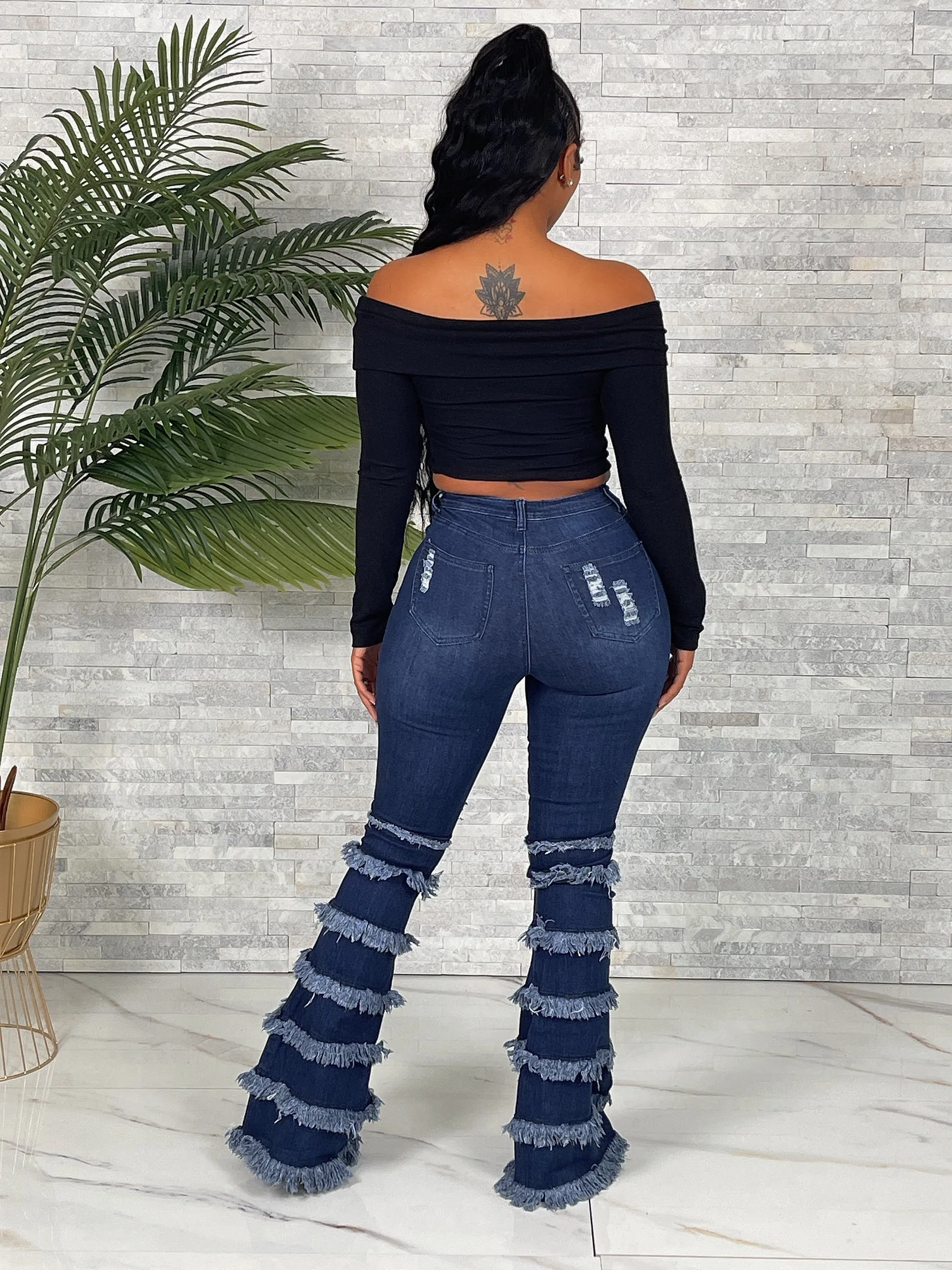 JOLIE11LTP-Rib Knit Off-Shoulder LS Top