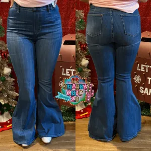 Judy Blue Flare Jeans -  Pull On Super