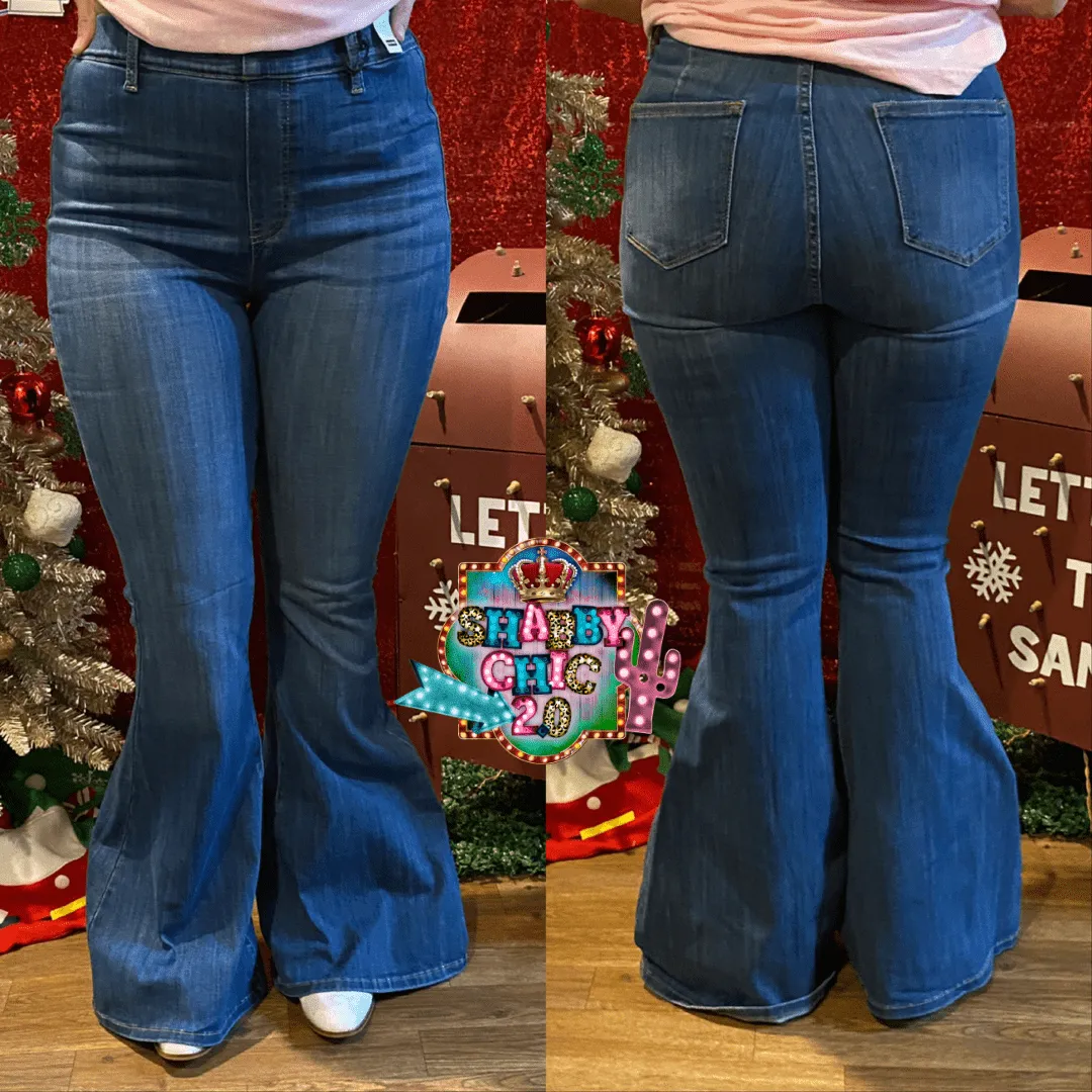 Judy Blue Flare Jeans -  Pull On Super