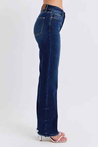 Judy Blue Full Size Raw Hem Straight Leg Jeans ONLINE EXCLUSIVE
