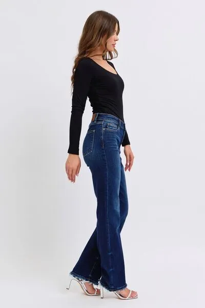 Judy Blue Full Size Raw Hem Straight Leg Jeans ONLINE EXCLUSIVE