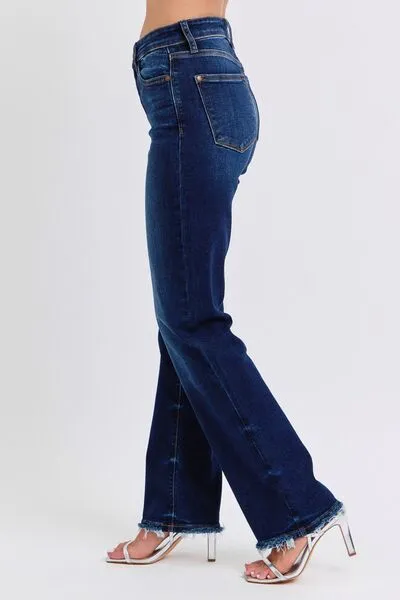 Judy Blue Full Size Raw Hem Straight Leg Jeans ONLINE EXCLUSIVE
