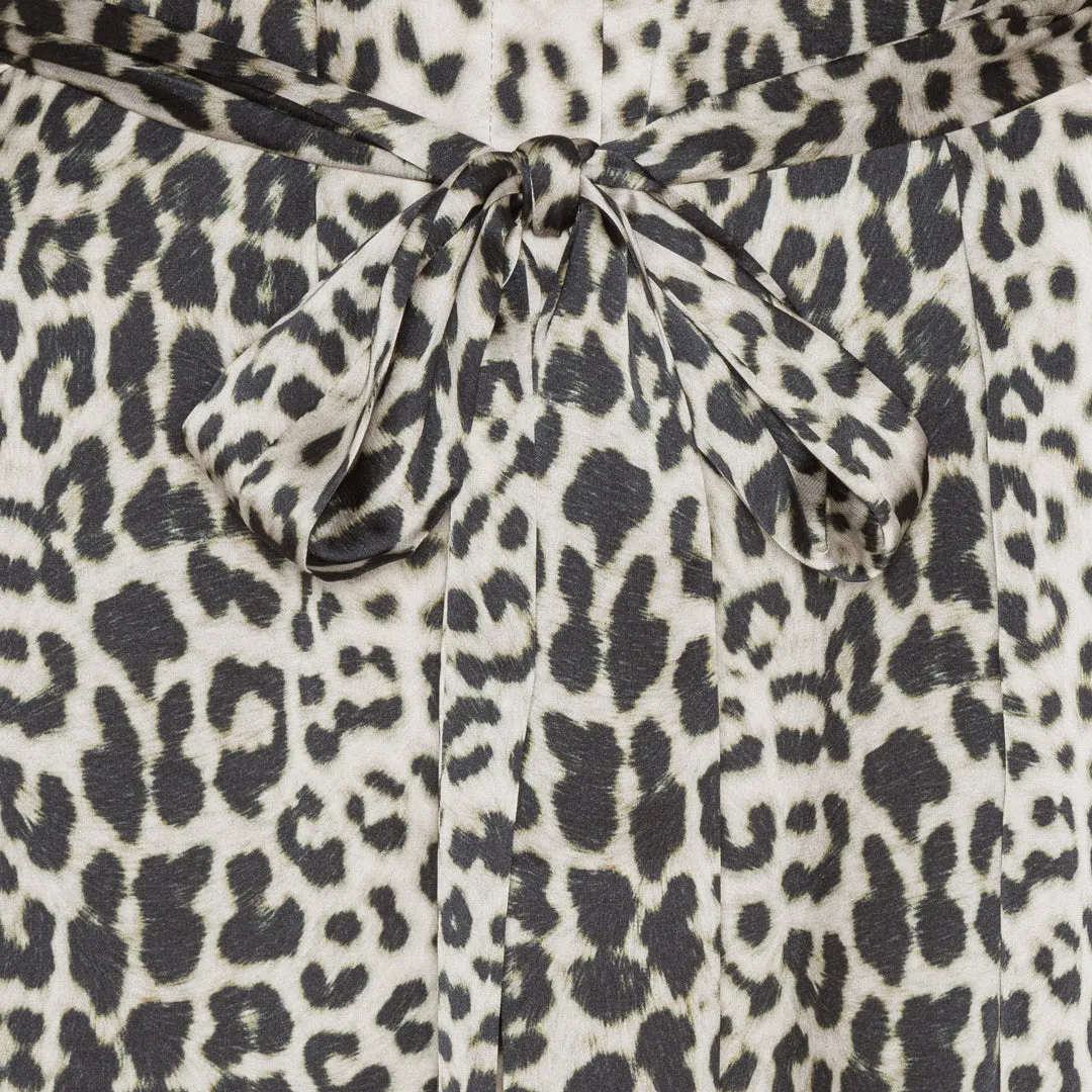 Karmamia Jean dress nude leopard med knapper og belte