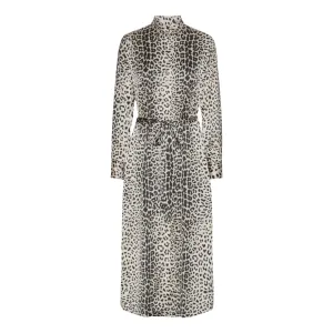 Karmamia Jean dress nude leopard med knapper og belte