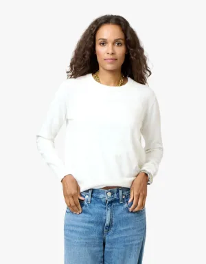 Kerri Rosenthal Patchwork Cotton Pullover Sweater in White