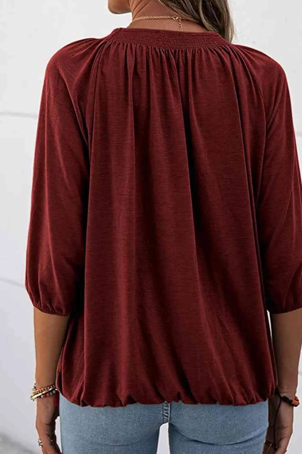 Kimmy Gathered Detail Round Neck T-Shirt