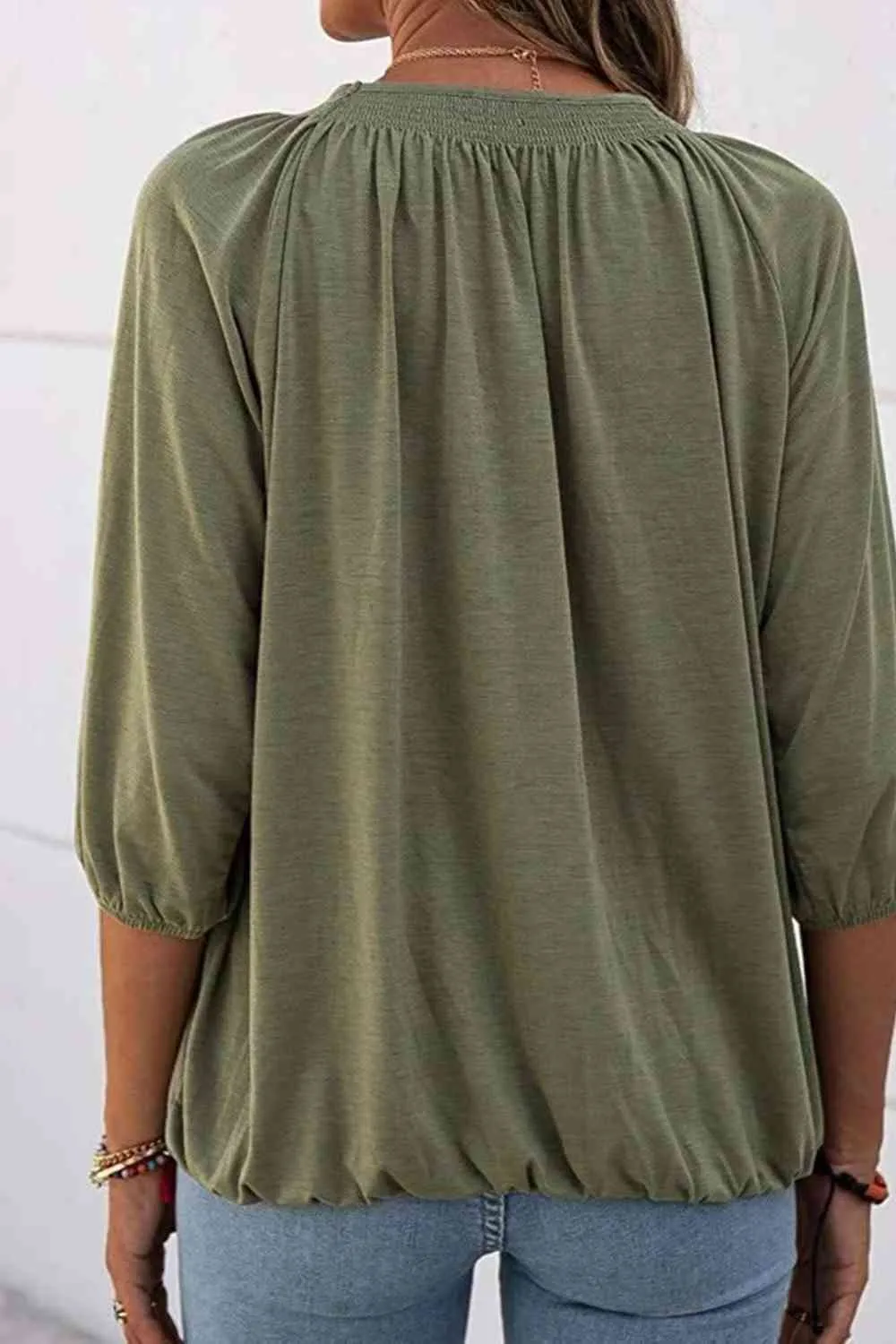 Kimmy Gathered Detail Round Neck T-Shirt