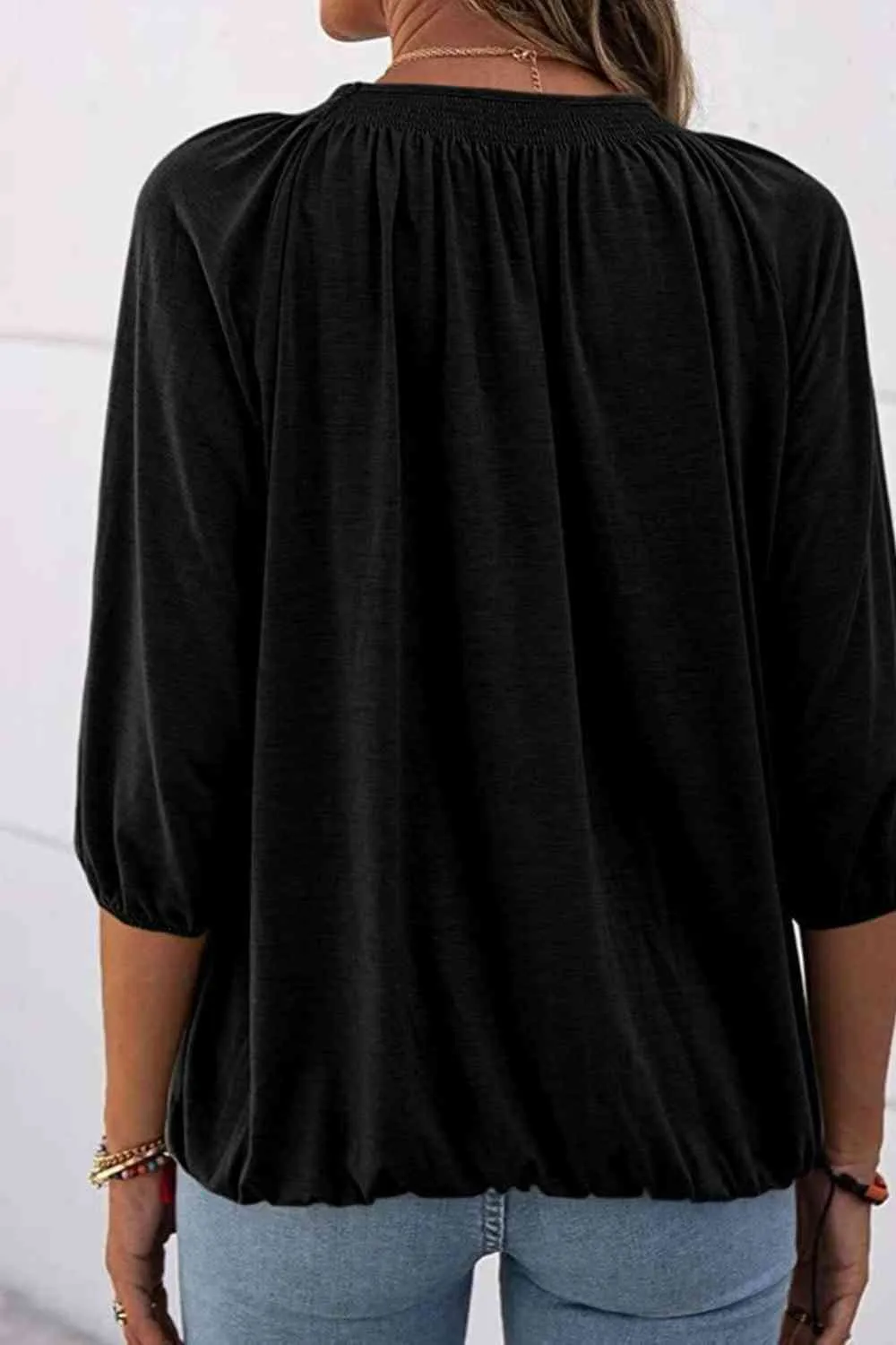 Kimmy Gathered Detail Round Neck T-Shirt