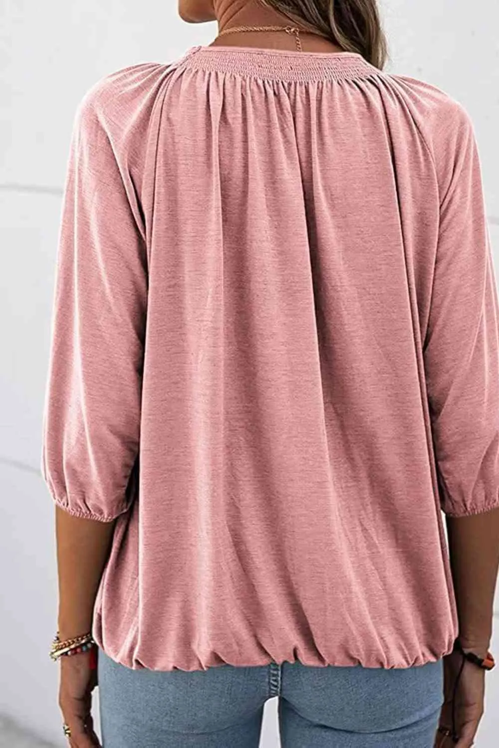 Kimmy Gathered Detail Round Neck T-Shirt