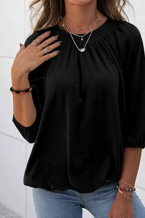 Kimmy Gathered Detail Round Neck T-Shirt