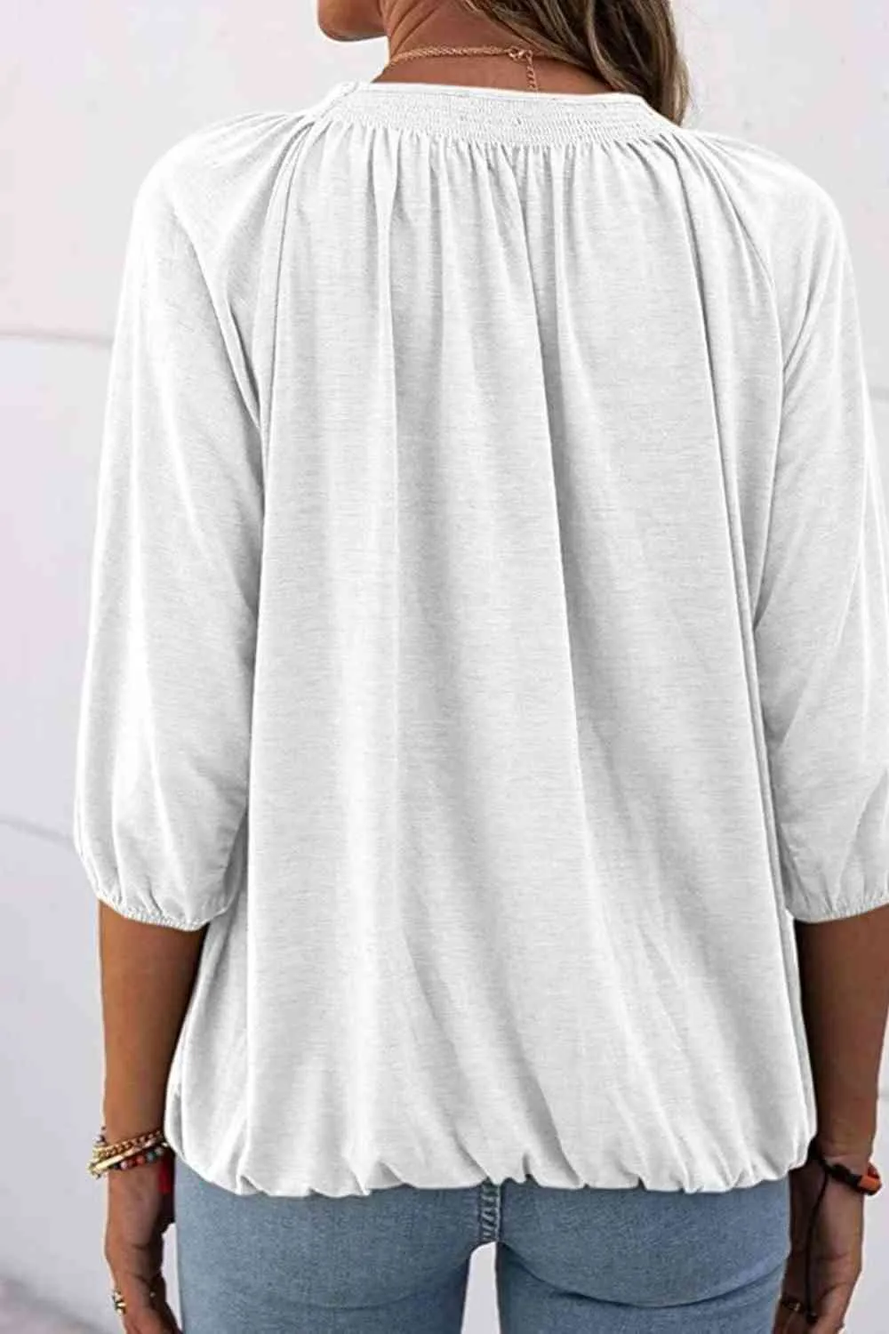 Kimmy Gathered Detail Round Neck T-Shirt
