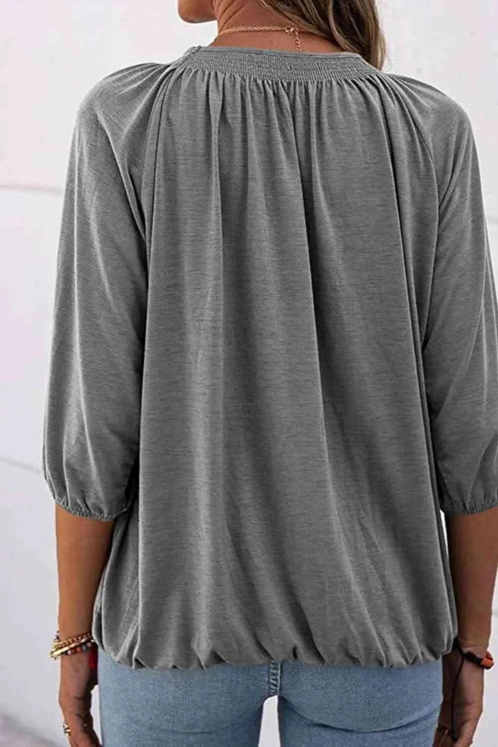 Kimmy Gathered Detail Round Neck T-Shirt