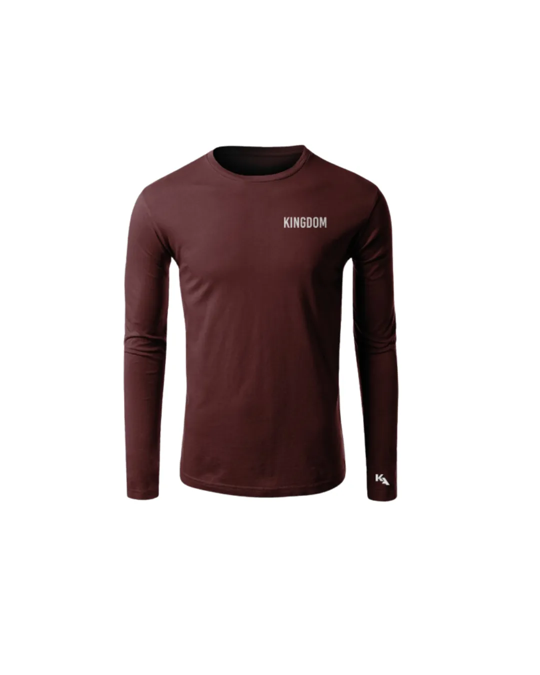 Kingdom Left Chest Long Sleeve t-shirt  - maroon