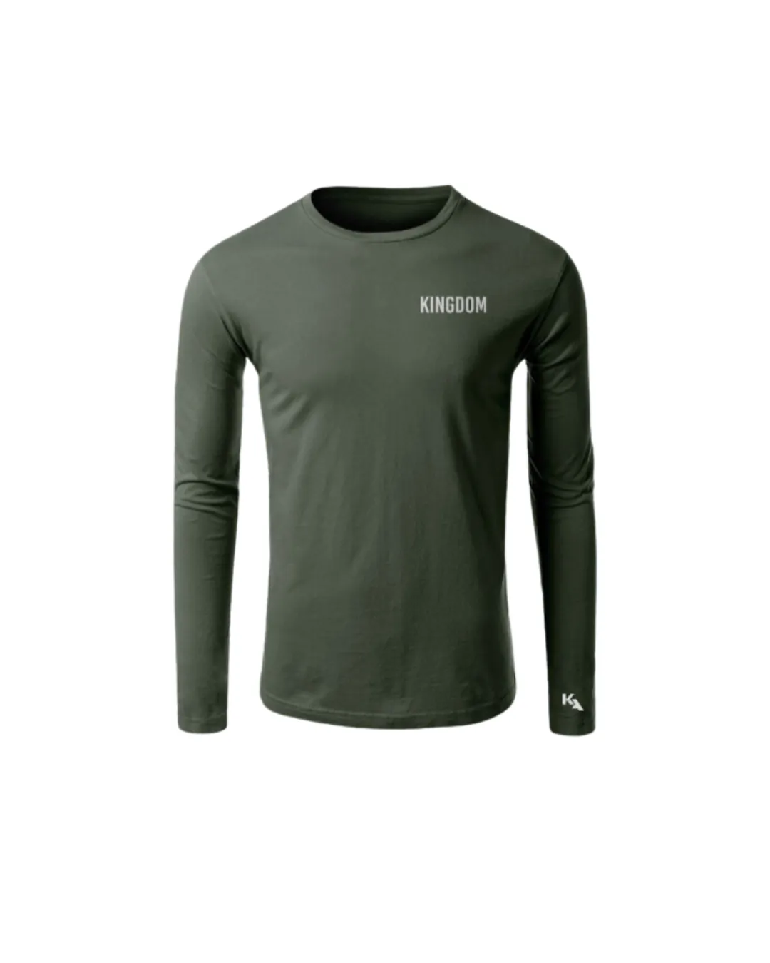 Kingdom Left Chest Long Sleeve T-Shirt  - Military Green