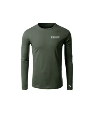 Kingdom Left Chest Long Sleeve T-Shirt  - Military Green