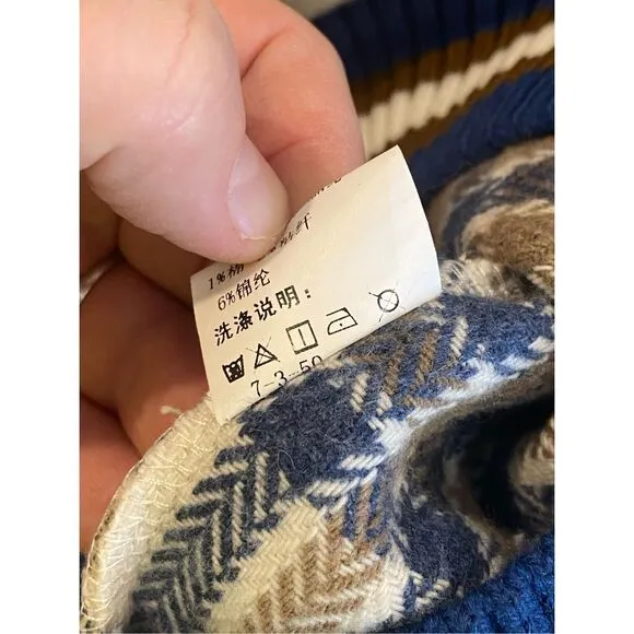 K.S be your style Blue/White Plaid Varsity Pullover Sweater Women’s Size 6