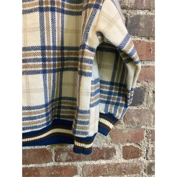 K.S be your style Blue/White Plaid Varsity Pullover Sweater Women’s Size 6