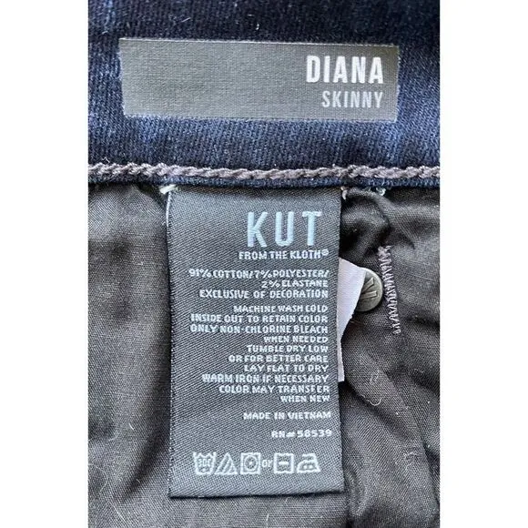 Kut from the Kloth Diana Skinny Jeans, Size 16