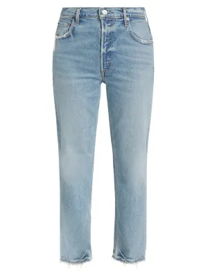Kye Mid-Rise Stretch Straight-Leg Jeans in Foreseen