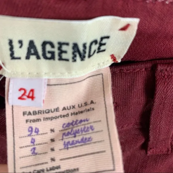 L'AGENCE Margot Skinny in Dark Berry Coated Jeans