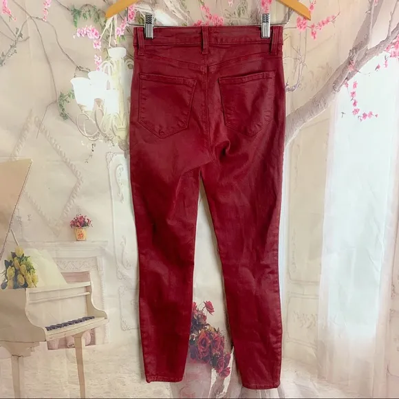 L'AGENCE Margot Skinny in Dark Berry Coated Jeans