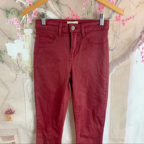 L'AGENCE Margot Skinny in Dark Berry Coated Jeans