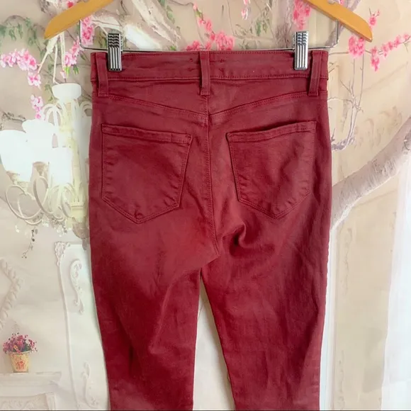 L'AGENCE Margot Skinny in Dark Berry Coated Jeans