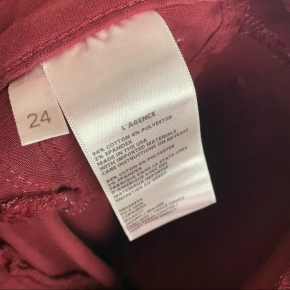 L'AGENCE Margot Skinny in Dark Berry Coated Jeans