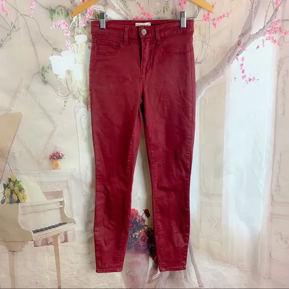 L'AGENCE Margot Skinny in Dark Berry Coated Jeans