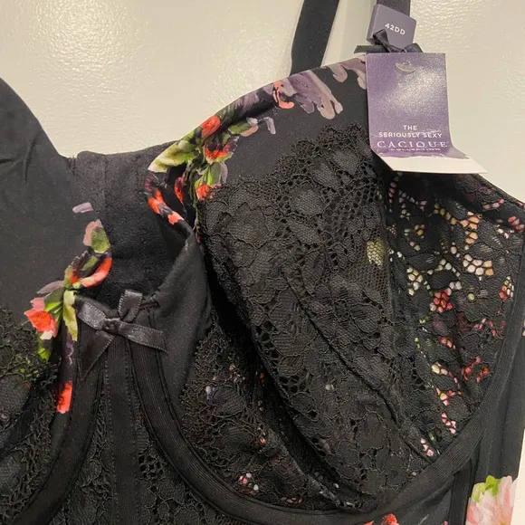 Lane Bryant Lace/Floral Print Corset - 42DD - NWT!