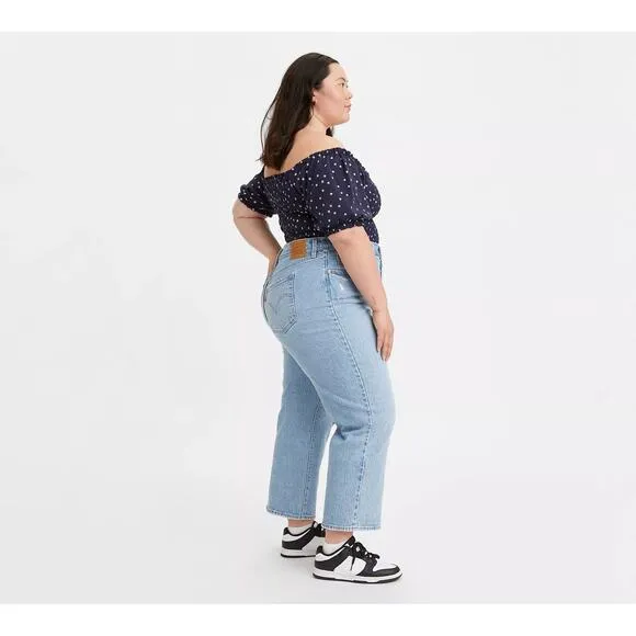 Levis Ribcage Straight High Rise Jeans in Samba Done Light Wash Plus Size 22W