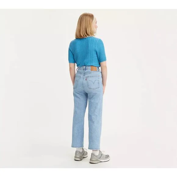 Levis Ribcage Straight High Rise Jeans in Samba Done Light Wash Plus Size 22W