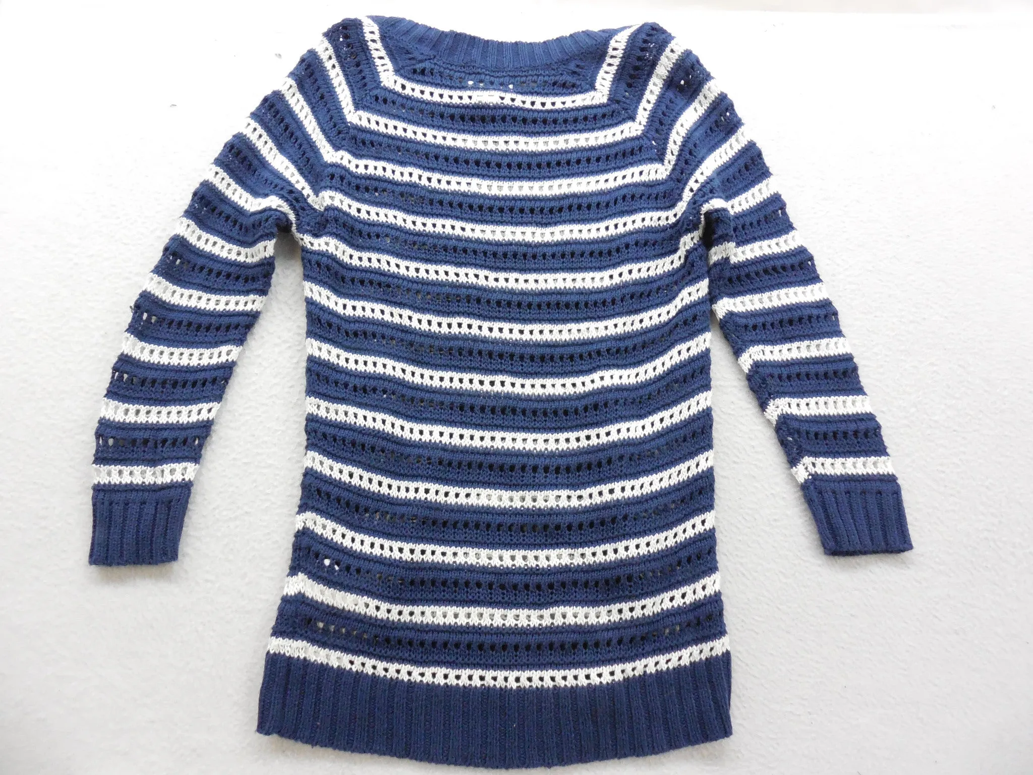 Levi's Striped Open Knit Long Sleeve Sweater Size Small