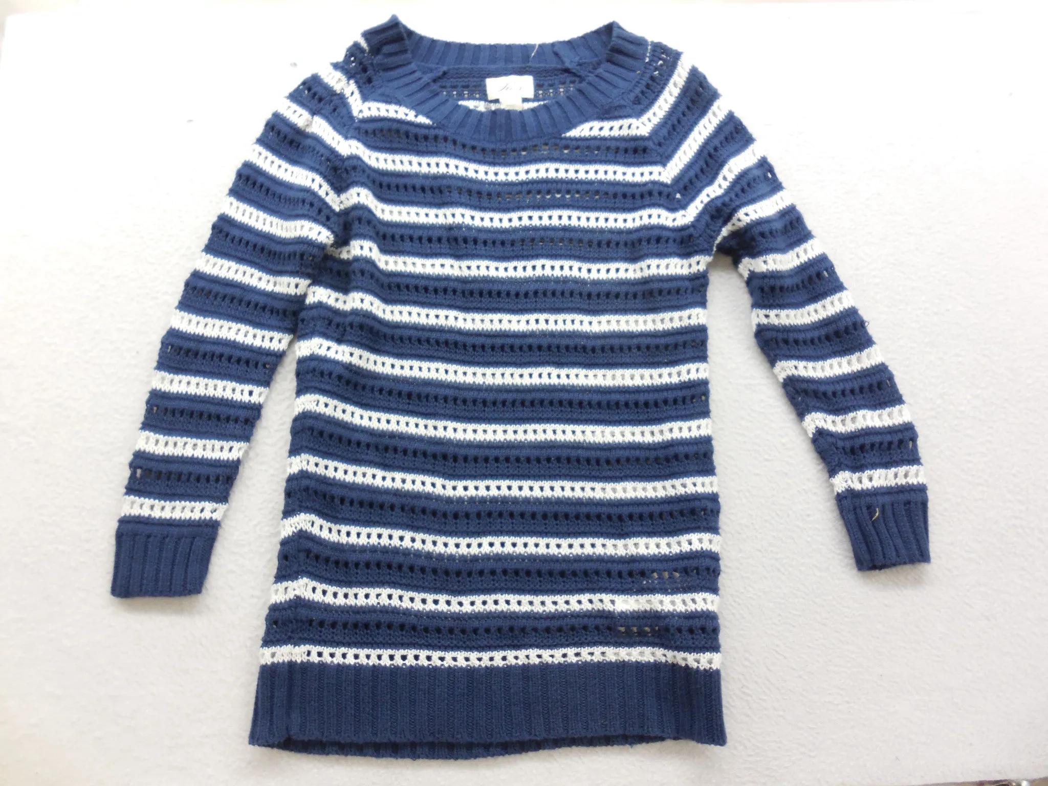 Levi's Striped Open Knit Long Sleeve Sweater Size Small