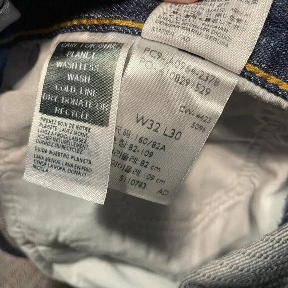 Levis Women 32 Striped Dark Wash Mid-Rise Relaxed Straight Leg Low Pro Jeans NWT